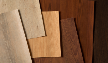 Various wood-textured architectural finishes
