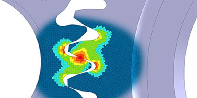 Rendering heat map showing 3M's finite element analysis.

