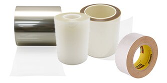 卷裝結構膠膜，包括 3M 紫外線啟動膠膜和熱壓膠膜。
