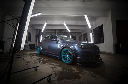 Car Wrapped with Gloss Glacier Gray Wrap