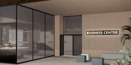 商業中心外部的數字渲染顯示如何應用3M薄膜以實現表面設計和功能。
