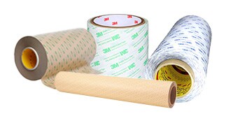 Rolls of thin bonding tapes, including 3M Double Coated Tapes and Adhesive Transfer Tapes.
