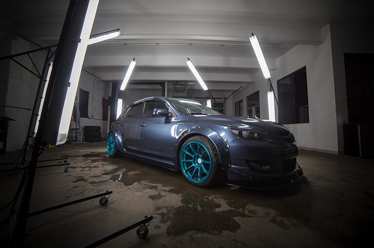 Car Wrapped with Gloss Glacier Gray Wrap
