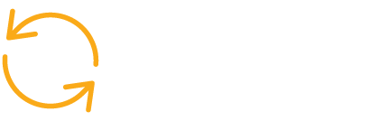 an orange icon of two arrows turning in a circle conveying reworkability.
