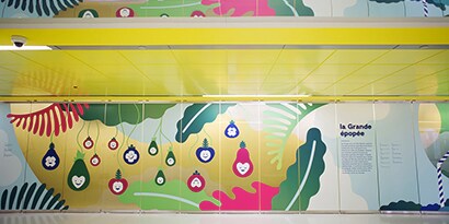 beautifully branded health care facility with unique mural

