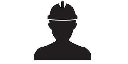 icon of worker in hardhat
