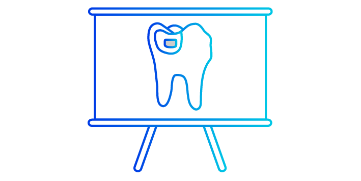 icon of presentation backdrop with Bioclear tooth prep
