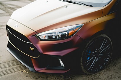 Car Wrapped with Satin Flip Volcanic Flare Wrap