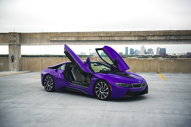 Car Wrapped with Gloss Plum Explosion Wrap
