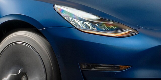 3M matte paint protection film applied to a blue sports car