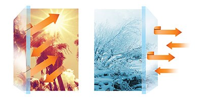 warm in the winter, cool in the summer