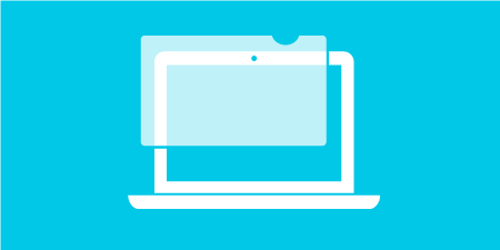 Icon representing a privacy filter on a laptop

