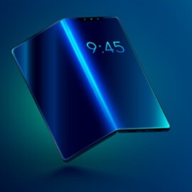 A curved smartphone screen example that show's 3M electronics display bonding capabilities.