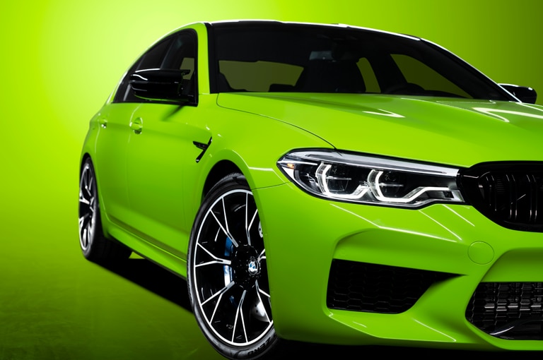 BMW Car Wrapped in Gloss Light Green