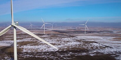 wind farm winter snow
